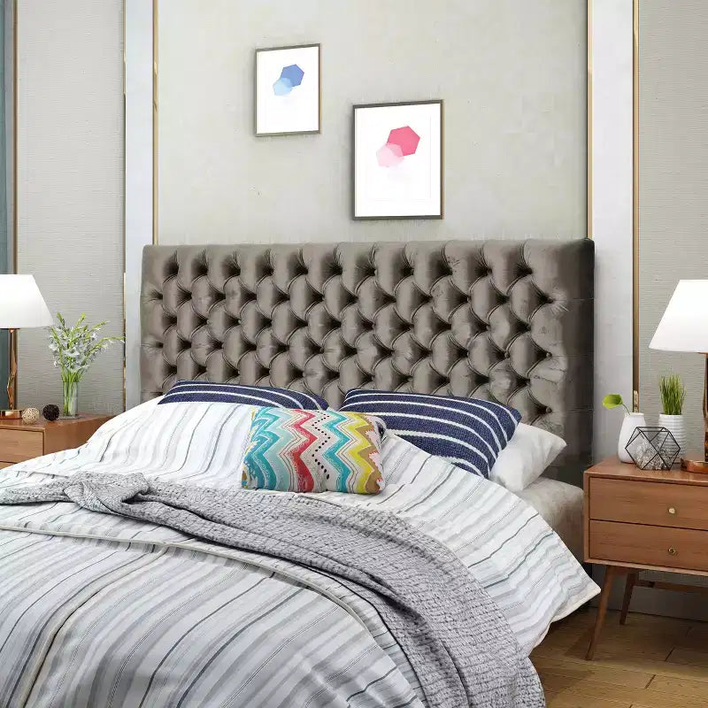 Tête de lit capitonnée réglable pour grand lit GDFStudio Brunet Contemporary
