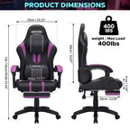 Fauteuil de massage et de jeu extra-large Hoffree, Fauteuil de bureau ergonomique pour PC avec repose-pieds et réglable