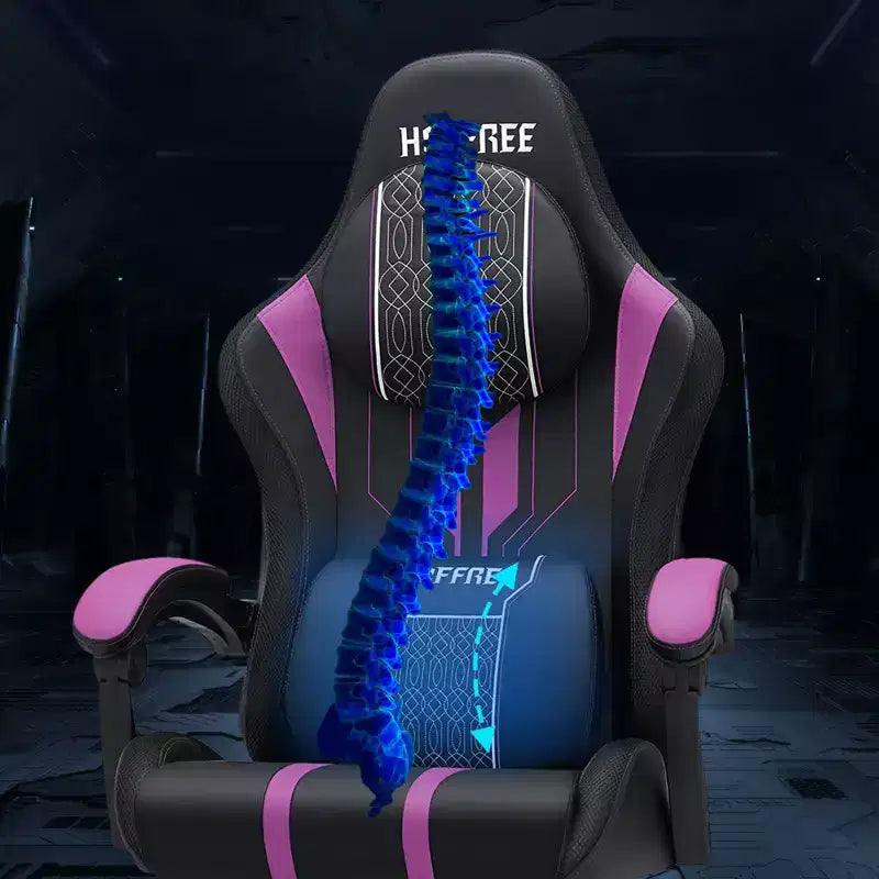 Fauteuil de massage et de jeu extra-large Hoffree, Fauteuil de bureau ergonomique pour PC avec repose-pieds et réglable