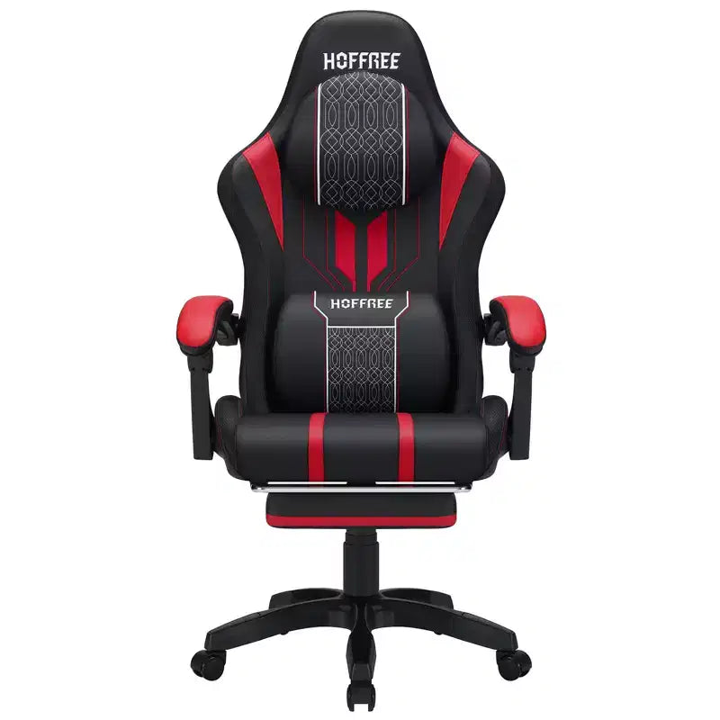 Fauteuil de massage et de jeu extra-large Hoffree, Fauteuil de bureau ergonomique pour PC avec repose-pieds et réglable