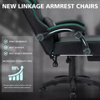 Fauteuil de jeu de massage en cuir Hoffree, chaise de bureau ergonomique pour PC avec repose-pieds et réglable