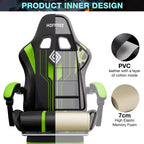 Chaise de jeu massante extra large Hoffree, chaise de bureau PC ergonomique avec haut-parleur Bluetooth et lumière RVB
