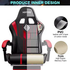 Chaise de jeu massante extra large Hoffree, chaise de bureau PC ergonomique avec haut-parleur Bluetooth et lumière RVB