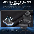 Chaise de jeu massante Hoffree en tissu respirant Chaise de bureau PC ergonomique avec repose-pieds et réglable