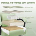Hoffree Chaise de massage de jeu en tissu respirant Chaise de bureau PC ergonomique avec haut-parleur Bluetooth et repose-pieds