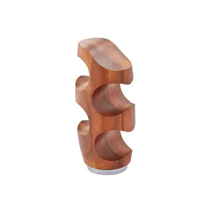 Présentoir à 4 bouteilles Namb Vie, 6 x 13, en bois d'acacia et alliage