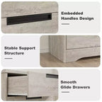 Commode à 5 tiroirs pour chambre à coucher, commode avec poignées encastrées, meuble de rangement en bois pour salon, chambre d'enfant, couloir