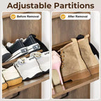 Meuble à chaussures de ferme GARPROVM avec 2 portes basculantes et étagères amovibles, pour entrée