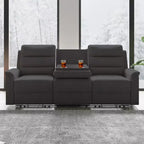 Mjkone Canapé Inclinable 3 Places, Canapé Réglable de Salon avec Dossier Central Rabattable, Fauteuil de Cinéma Maison
