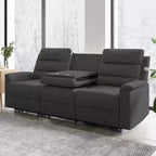 Mjkone Canapé Inclinable 3 Places, Canapé Réglable de Salon avec Dossier Central Rabattable, Fauteuil de Cinéma Maison