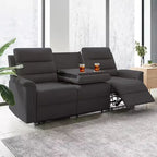 Mjkone Canapé Inclinable 3 Places, Canapé Réglable de Salon avec Dossier Central Rabattable, Fauteuil de Cinéma Maison