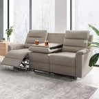 Mjkone Canapé Inclinable 3 Places, Canapé Réglable de Salon avec Dossier Central Rabattable, Fauteuil de Cinéma Maison