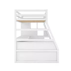 Lit mezzanine Whisen 94.7L x 56.8W design unique, taille double, avec 7 tiroirs, 2 étagères et un bureau, couchage confortable