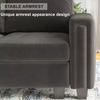 Canapé d'angle modulable Belffin en velours capitonné en forme de L avec pouf de rangement Canapé sectionnel avec méridiennes réversibles