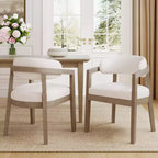 Christopher Knight Home Darien - Chaises de salle à manger rembourrées en bois d'hévéa (Lot de 2)