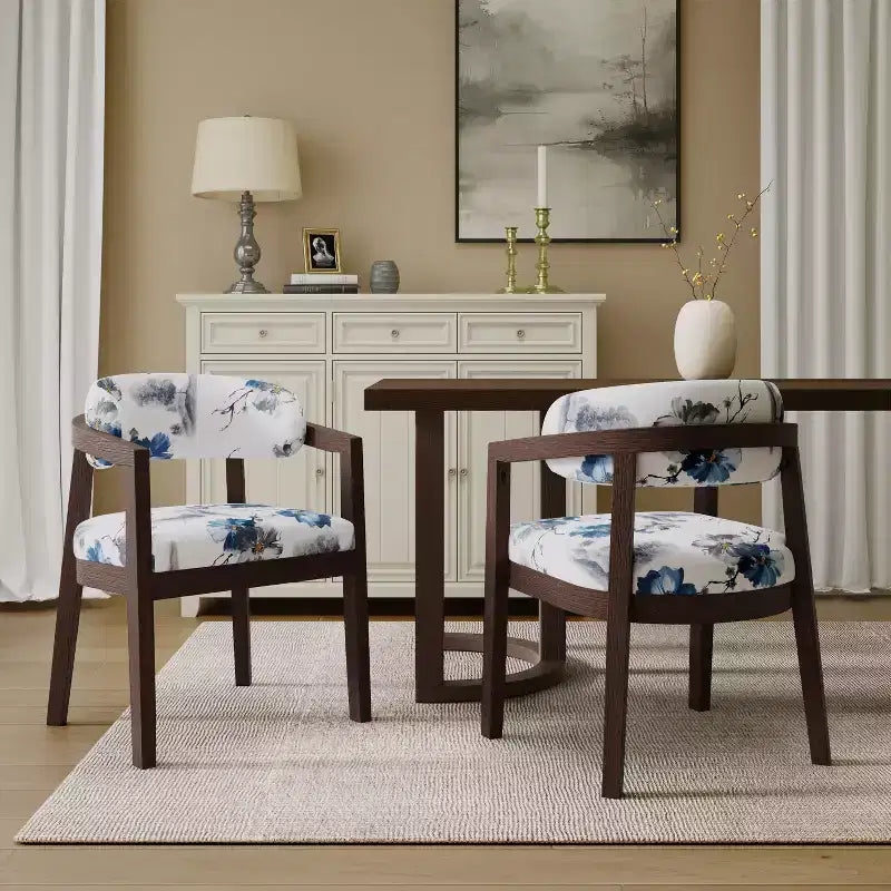 Christopher Knight Home Darien - Chaises de salle à manger rembourrées en bois d'hévéa (Lot de 2)