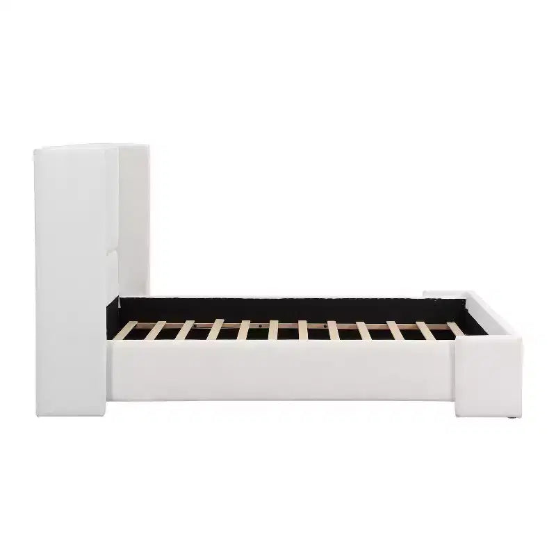 Lit rembourré moderne Christopher Knight Home Octavia avec tête de lit haute, blanc