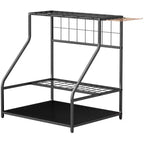 Outsunny Organisateur d'outils de jardin pour garage, étagère de rangement d'outils de jardin à 3 niveaux avec crochets