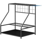 Outsunny Organisateur d'outils de jardin pour garage, étagère de rangement d'outils de jardin à 3 niveaux avec crochets