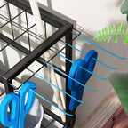 Outsunny Organisateur d'outils de jardin pour garage, étagère de rangement d'outils de jardin à 3 niveaux avec crochets