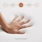 Matelas en mousse à mémoire de forme gel moyenne, pliable en trois, portable, 7,6 cm, JIONJOY | Blanc