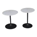 Jofran,Camille Solid Marble and Iron Modern Luxury Accent Tables (Set of 2)- White Color