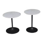 Jofran,Camille Solid Marble and Iron Modern Luxury Accent Tables (Set of 2)- White Color