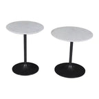 Tables d'appoint modernes de luxe en marbre massif et fer (lot de 2) Jofran, Camille - Couleur blanche