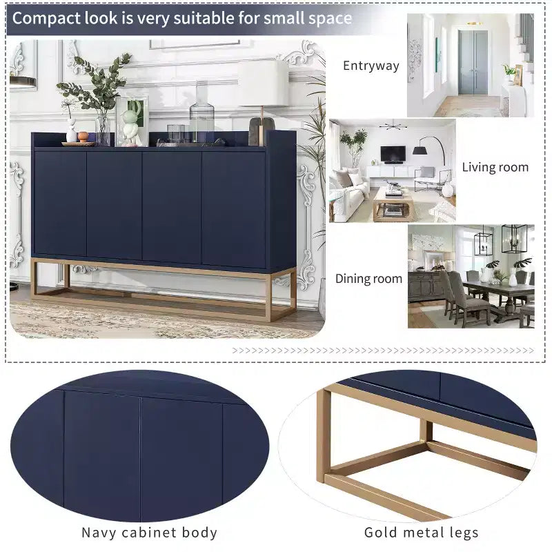 Buffet moderne Whisen, élégant meuble de rangement avec grand espace de rangement pour salle à manger, entrée