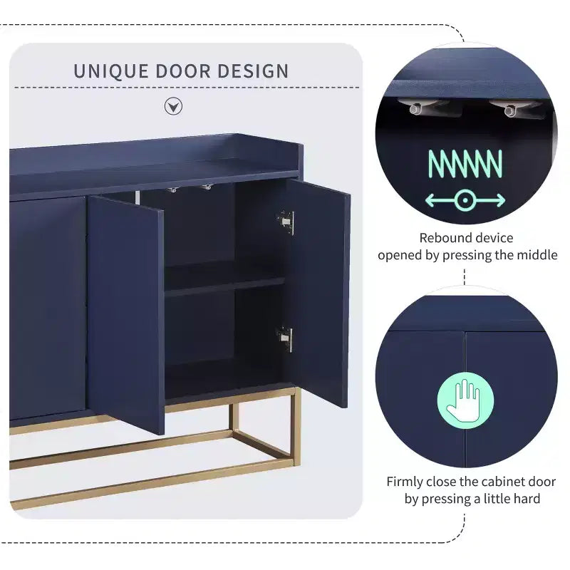 Buffet moderne Whisen, élégant meuble de rangement avec grand espace de rangement pour salle à manger, entrée