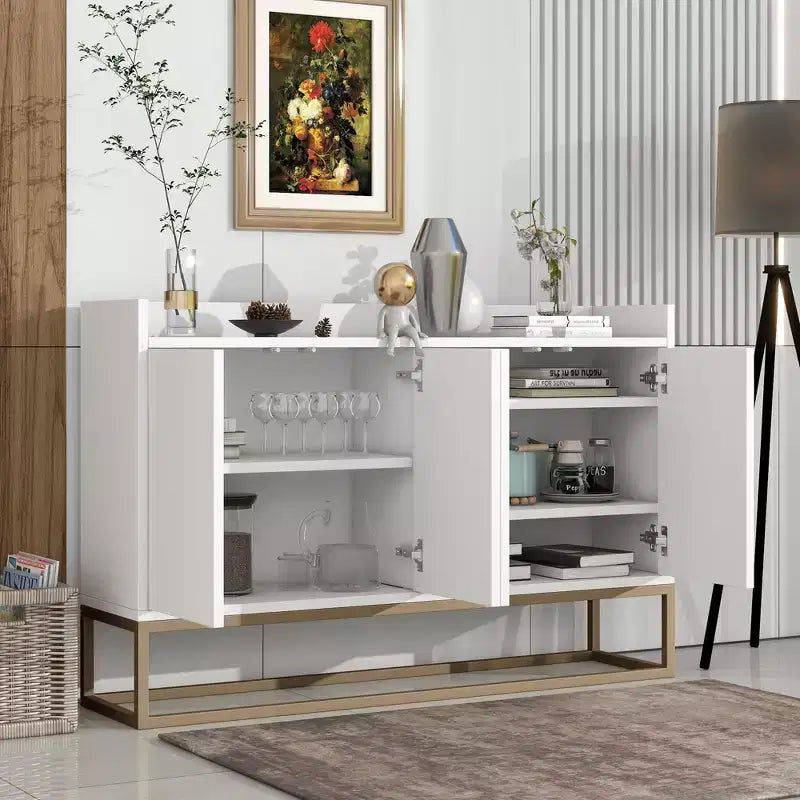 Buffet moderne Whisen, élégant meuble de rangement avec grand espace de rangement pour salle à manger, entrée