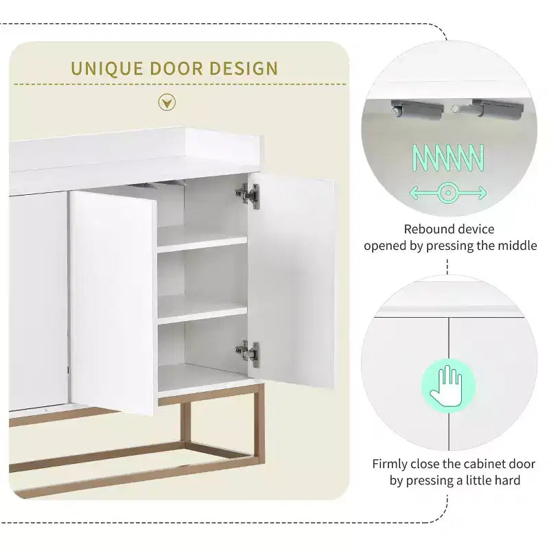 Buffet moderne Whisen, élégant meuble de rangement avec grand espace de rangement pour salle à manger, entrée