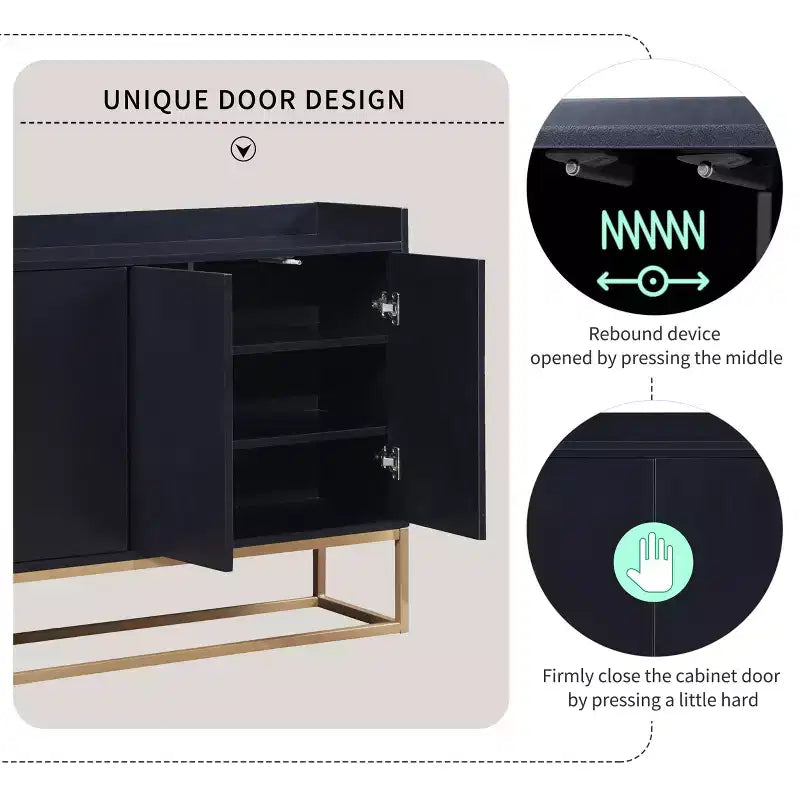 Buffet moderne Whisen, élégant meuble de rangement avec grand espace de rangement pour salle à manger, entrée