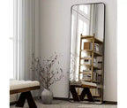 Miroirs pleine longueur rectangulaires à cadre en alliage d'aluminium 64x21, Noir