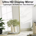 Miroirs pleine longueur rectangulaires à cadre en alliage d'aluminium 64x21, Noir