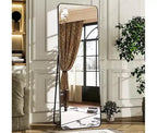 Aluminum Alloy Frame Rectangle Full Length Mirrors 64x21,Black