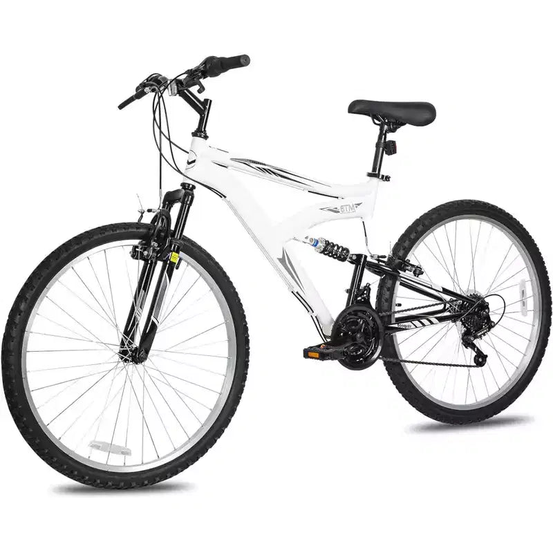 hykolity 26 27.5 Wheel Mountain Bike, 18 Speed MTB Bicycle with Full Suspension, Adjustable Saddle for Outdoor Cycling Men Women