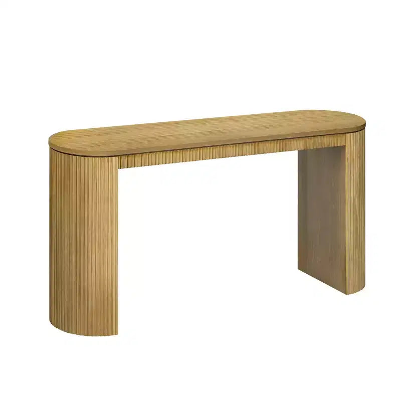 Console de table courbée Whisen avec un design unique à rayures verticales pour le salon, le bureau et l'entrée