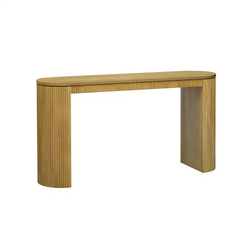 Console de table courbée Whisen avec un design unique à rayures verticales pour le salon, le bureau et l'entrée