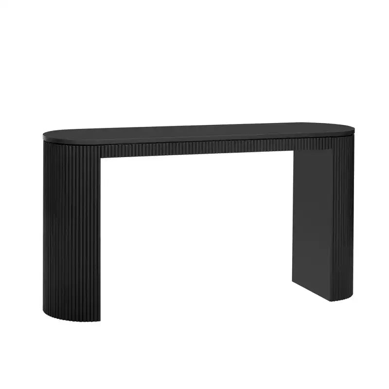 Console de table courbée Whisen avec un design unique à rayures verticales pour le salon, le bureau et l'entrée