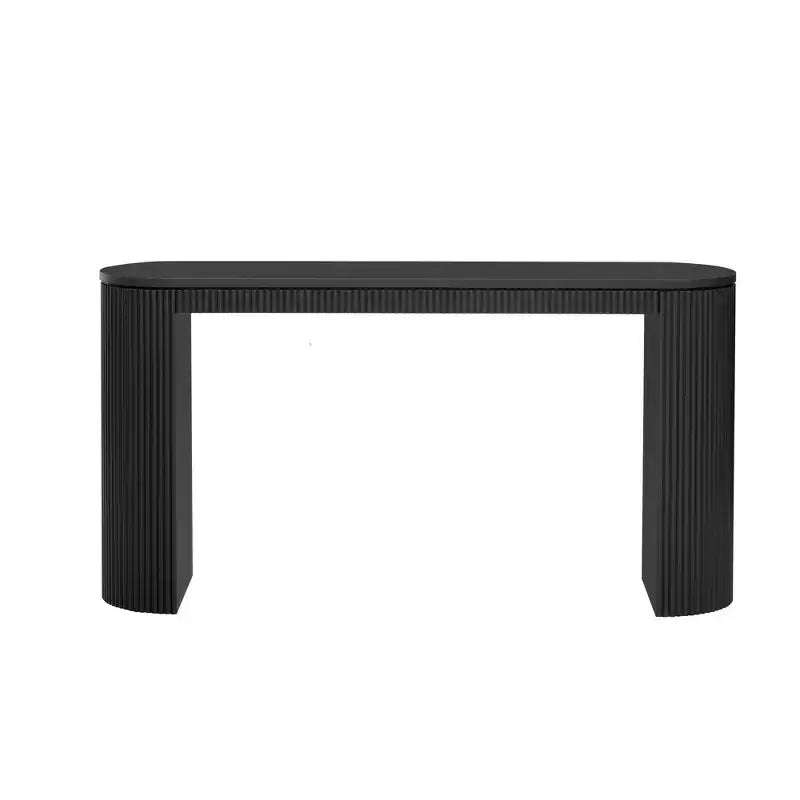 Console de table courbée Whisen avec un design unique à rayures verticales pour le salon, le bureau et l'entrée