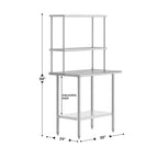 Table de préparation et de travail portable Flash Furniture Rawcliffe avec étagère supérieure en acier inoxydable de calibre 18, double sur-étagère et étagère inférieure en acier galvanisé