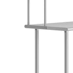Table de préparation et de travail portable Flash Furniture Rawcliffe avec étagère supérieure en acier inoxydable de calibre 18, double sur-étagère et étagère inférieure en acier galvanisé