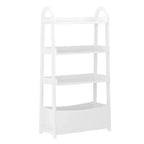 Étagère à livres ouverte Buzz & Bloom pour enfants avec 3 tablettes et bac de rangement inférieur, blanche