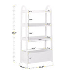 Étagère à livres ouverte Buzz & Bloom pour enfants avec 3 tablettes et bac de rangement inférieur, blanche