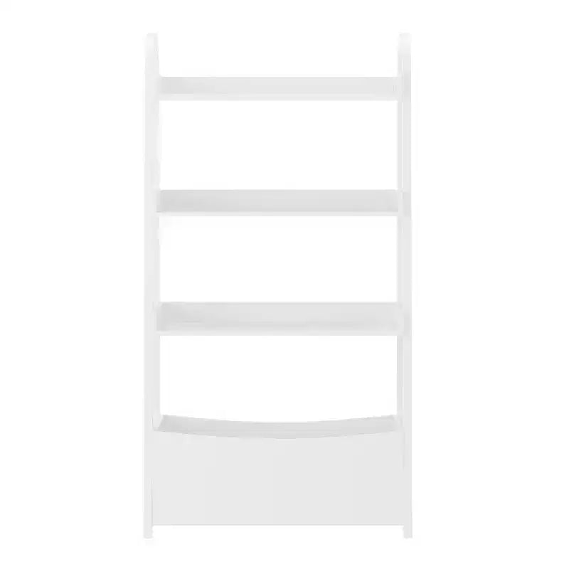 Étagère à livres ouverte Buzz & Bloom pour enfants avec 3 tablettes et bac de rangement inférieur, blanche