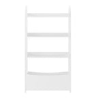 Étagère à livres ouverte Buzz & Bloom pour enfants avec 3 tablettes et bac de rangement inférieur, blanche
