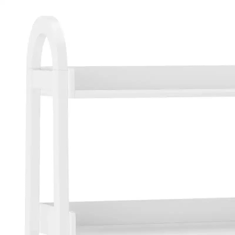 Étagère à livres ouverte Buzz & Bloom pour enfants avec 3 tablettes et bac de rangement inférieur, blanche