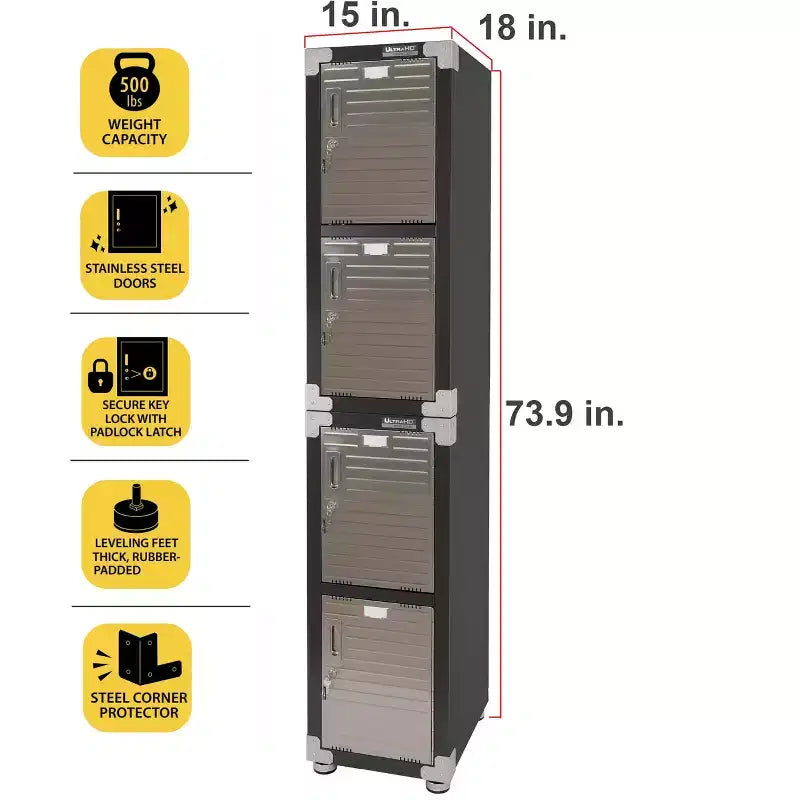Armoire casier empilable Seville Classics UltraHD à 4 portes