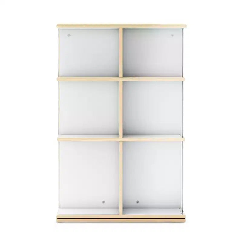 EdQ Présentoir rotatif grand format blanc : Étagère à livres à 3 niveaux pour le rangement en classe, Organisateur de livres avec étagères en acrylique pour l'organisation de l'école à la maison